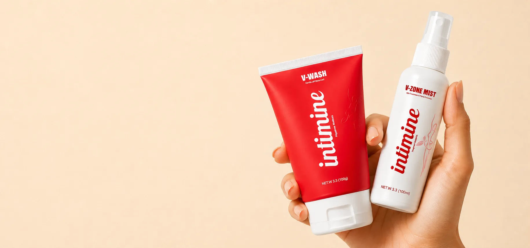 Intimine V-Wash and V-Zone Mist for daily feminine hygiene and intimate care in Pakistan.